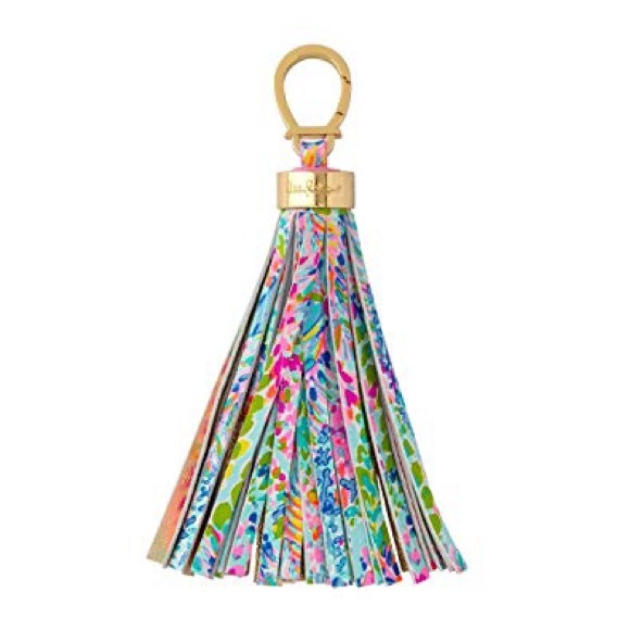 Lilly Pulitzer Fringe Keychain Gold Foil - Picture 2 of 2